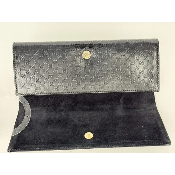 Gucci Broadway Clutch Small in Black Embossed Microguccissima Patent Leather S05 - Picture 7 of 16